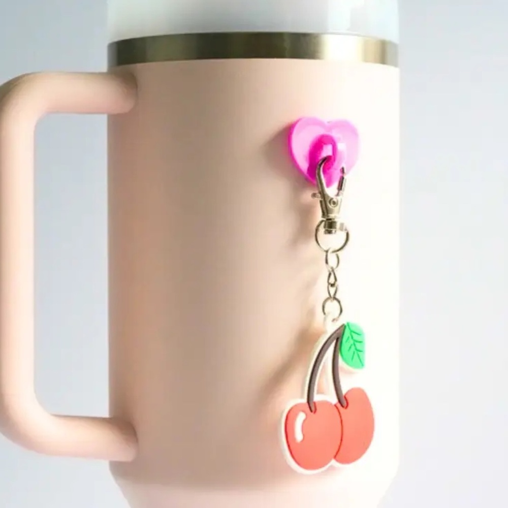 🌺 Wholesale Cherry Water Bottle Charm with Hook - Picture 7 of 7